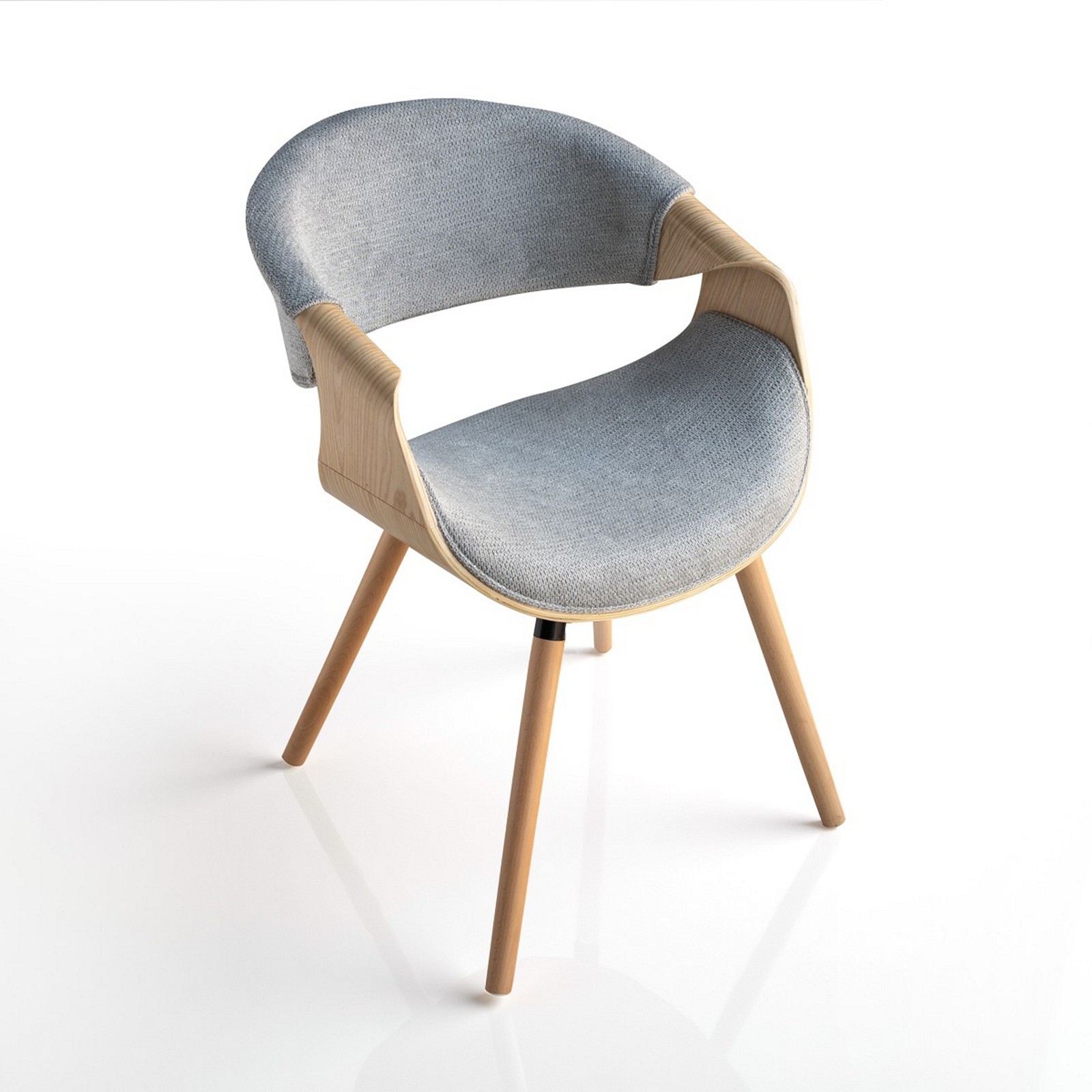 Sedia CAMBRIDGE 2 ROVERE GRIGIA legno finitura Rovere tessuto Grigio WATER REPELLENT gambe legno finitura Rovere cm H72 L53 P59