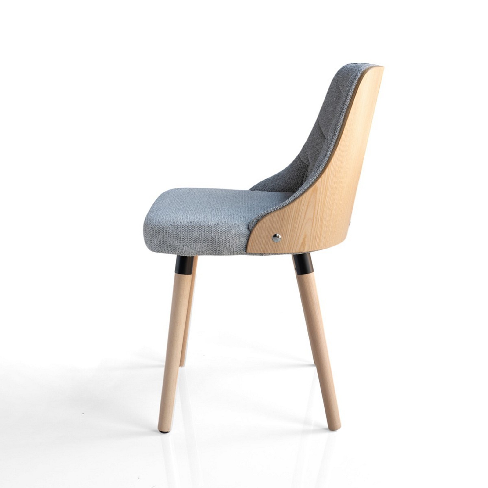 Sedia NATISHA ROVERE / GRIGIA legno finitura Rovere gambe legno finitura Rovere tessuto Grigio WATER REPELLENT H80 L47 P55
