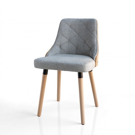 Sedia NATISHA ROVERE / GRIGIA legno finitura Rovere gambe legno finitura Rovere tessuto Grigio WATER REPELLENT H80 L47 P55