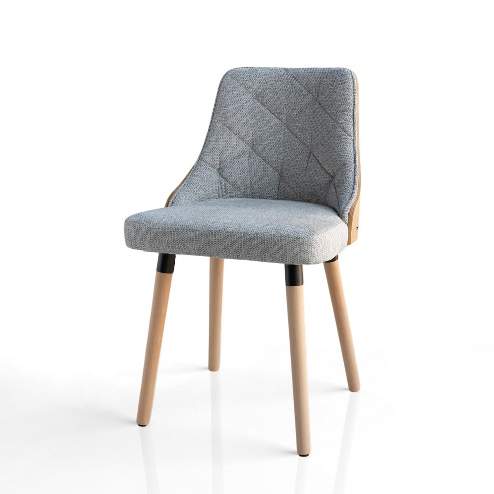 Sedia NATISHA ROVERE / GRIGIA legno finitura Rovere gambe legno finitura Rovere tessuto Grigio WATER REPELLENT H80 L47 P55