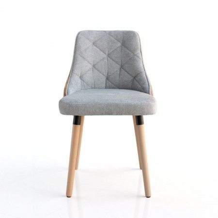 Sedia NATISHA ROVERE / GRIGIA legno finitura Rovere gambe legno finitura Rovere tessuto Grigio WATER REPELLENT H80 L47 P55