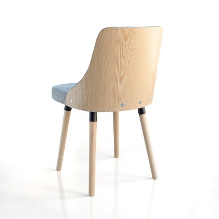 Sedia NATISHA ROVERE / GRIGIA legno finitura Rovere gambe legno finitura Rovere tessuto Grigio WATER REPELLENT H80 L47 P55
