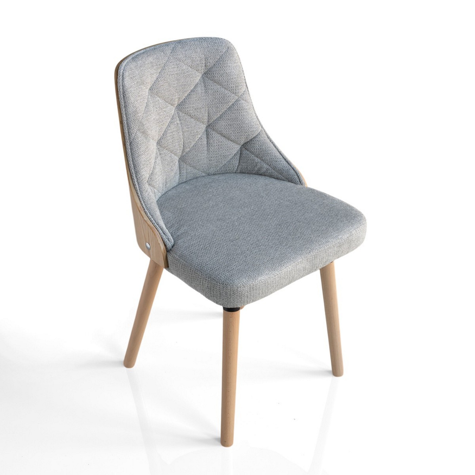 Sedia NATISHA ROVERE / GRIGIA legno finitura Rovere gambe legno finitura Rovere tessuto Grigio WATER REPELLENT H80 L47 P55