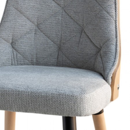 Sedia NATISHA ROVERE / GRIGIA legno finitura Rovere gambe legno finitura Rovere tessuto Grigio WATER REPELLENT H80 L47 P55
