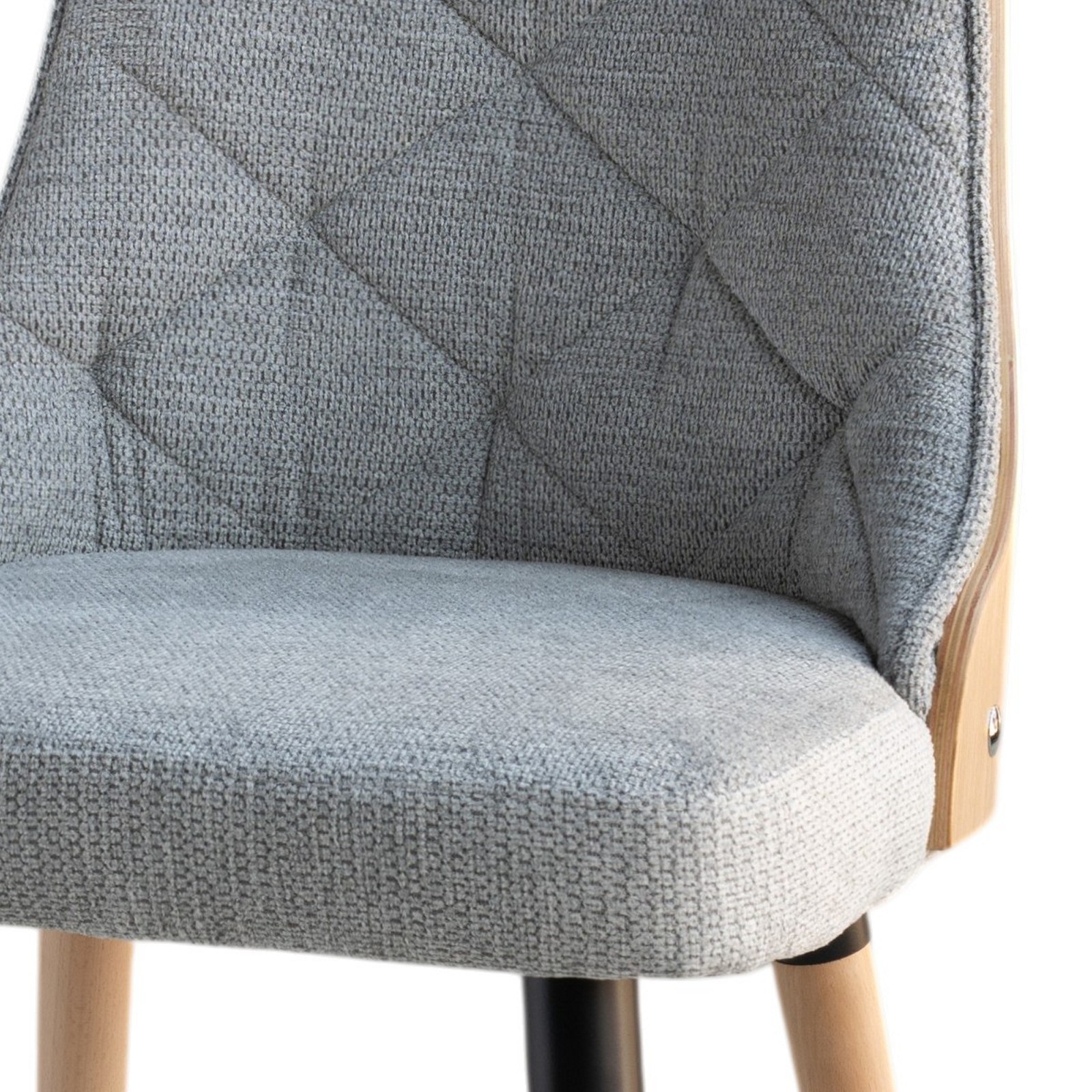 Sedia NATISHA ROVERE / GRIGIA legno finitura Rovere gambe legno finitura Rovere tessuto Grigio WATER REPELLENT H80 L47 P55
