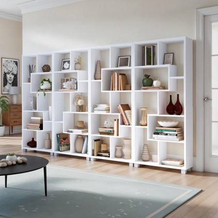 Libreria SOFIA LARICE rivestito in melamminico finitura Larice Bianco utilizzo Verticale / Orizzontale cm H161 L68,5 P25