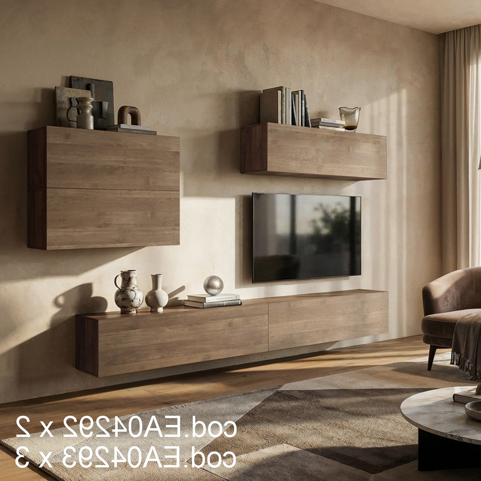 Elemento modulare THONE 100 NOCE per creare diverse composizioni da ingresso fino a parete attrezzata cm. 100 x 40 x P34,5