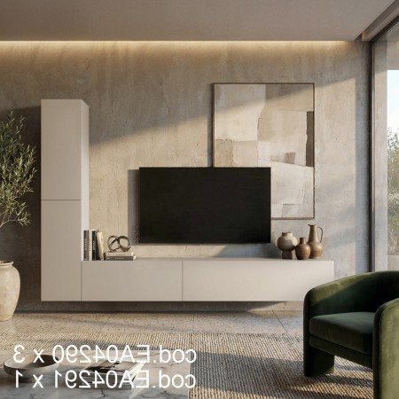 Elemento modulare THONE 100 CASHMERE per creare diverse composizioni da ingresso fino a parete attrezzata cm. 100 x 40 x P34,5