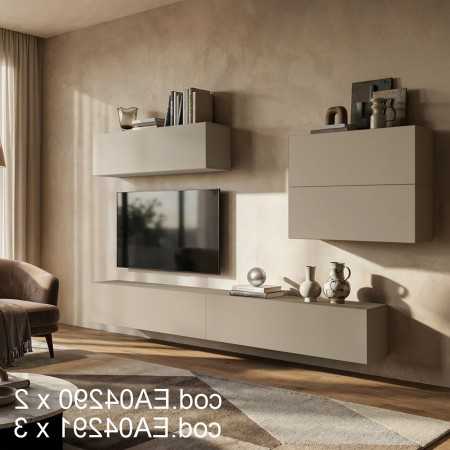 Elemento modulare THONE 100 CASHMERE per creare diverse composizioni da ingresso fino a parete attrezzata cm. 100 x 40 x P34,5