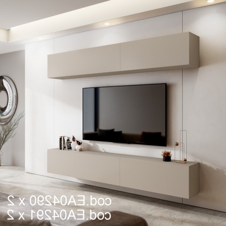 Elemento modulare THONE 100 CASHMERE per creare diverse composizioni da ingresso fino a parete attrezzata cm. 100 x 40 x P34,5
