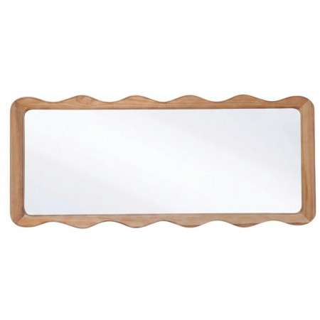 Specchio da parete KING 1 cornice legno massello finitura Acero cm 180 x 79 montaggio orizzontale / verticale