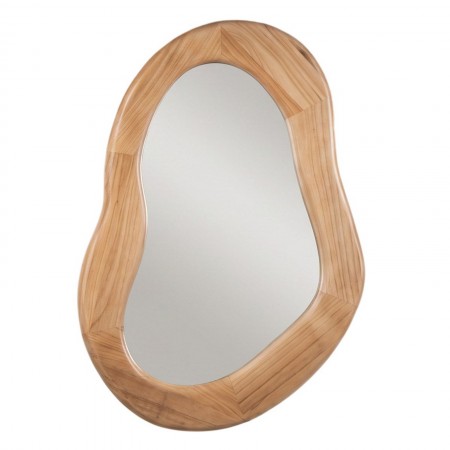 Specchio da parete KING 03 cornice legno massello finitura Acero cm 100 x 70