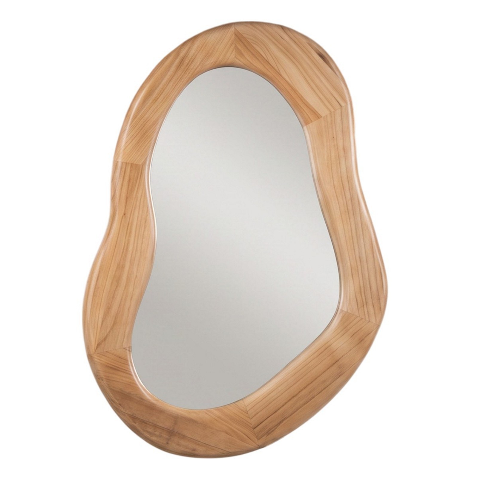 Specchio da parete KING 03 cornice legno massello finitura Acero cm 100 x 70