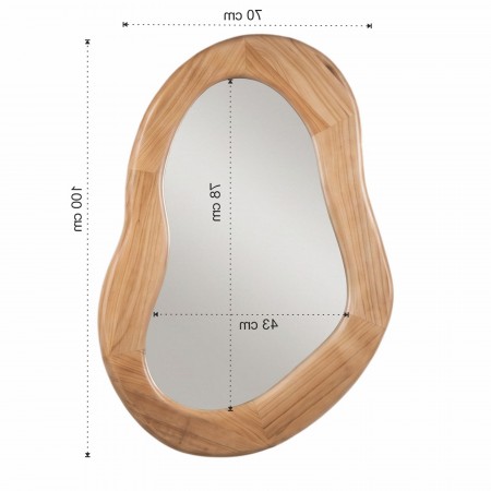 Specchio da parete KING 03 cornice legno massello finitura Acero cm 100 x 70