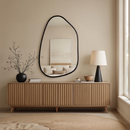 Specchio da parete KING 05 cornice MDF Nero opaco H112 L75 P2