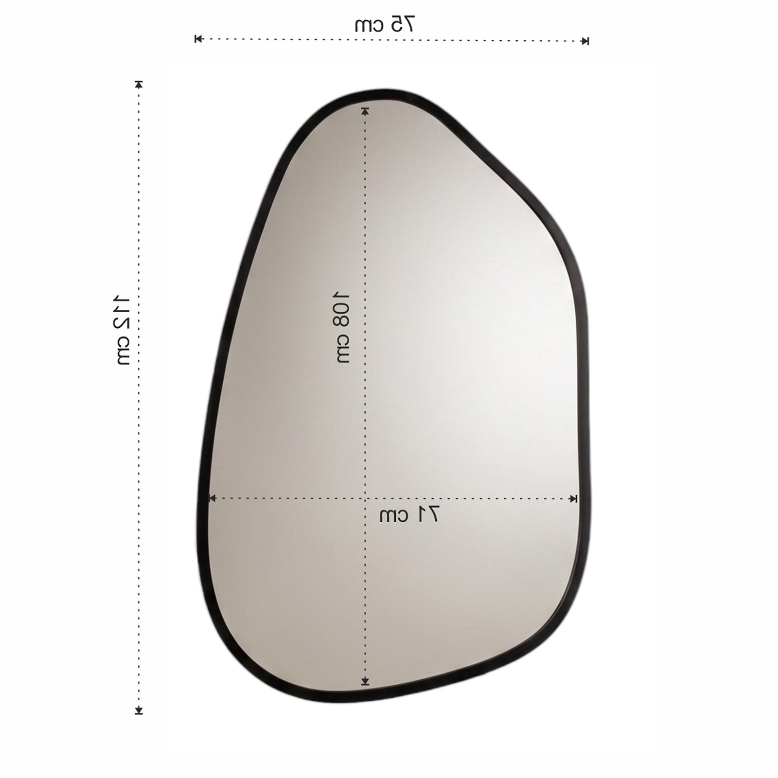 Specchio da parete KING 05 cornice MDF Nero opaco H112 L75 P2