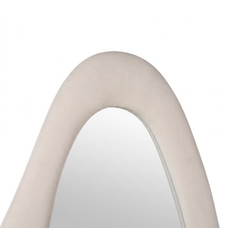 Specchio da parete KING 06 cornice imbottita morbido tessuto effetto velluto di colore Panna cm.160 x 60