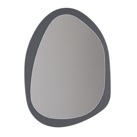 Specchio da parete KING 07 doppio specchio a filo lucido posteriore colore Nero cm.H76 L54 Sp0,3