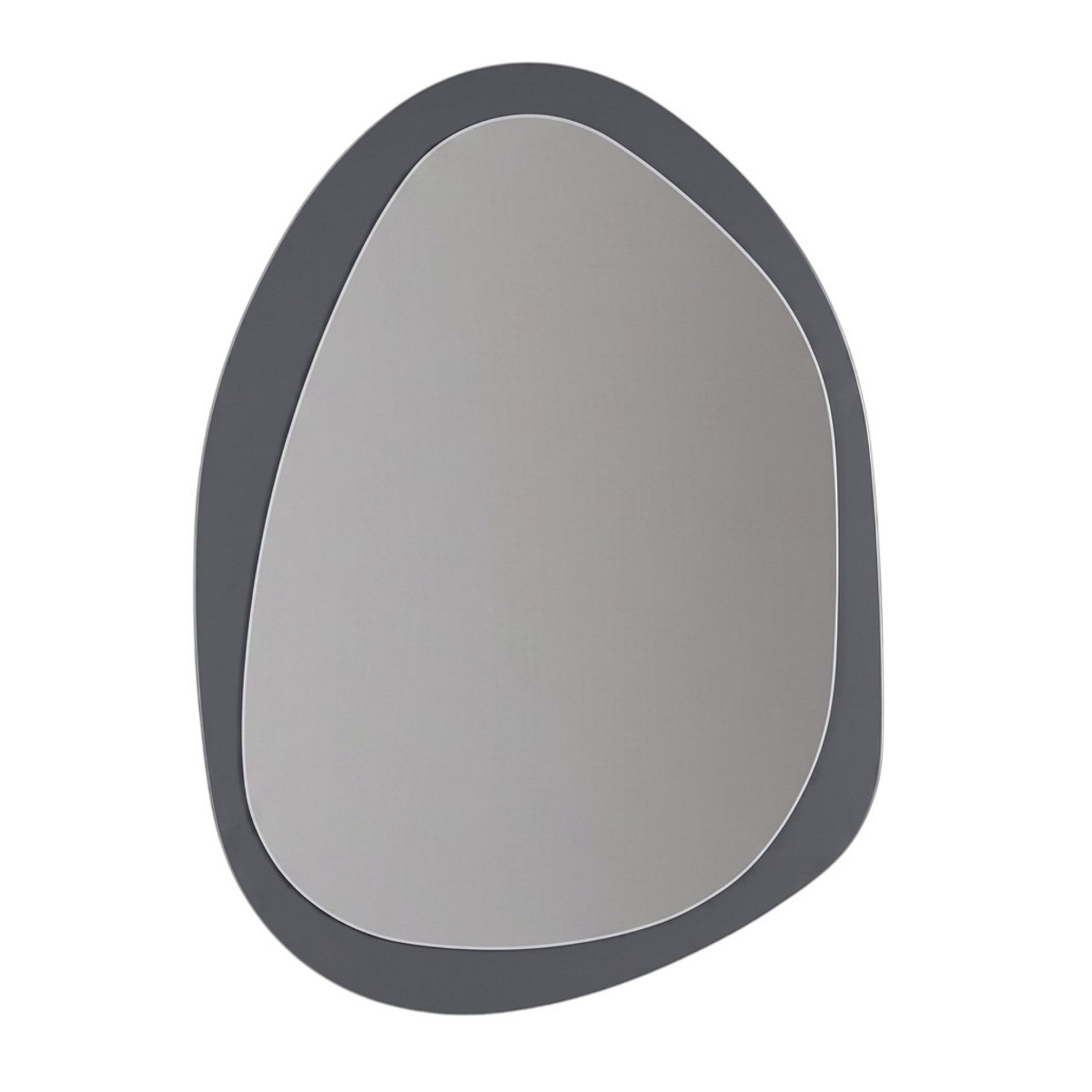 Specchio da parete KING 07 doppio specchio a filo lucido posteriore colore Nero cm.H76 L54 Sp0,3