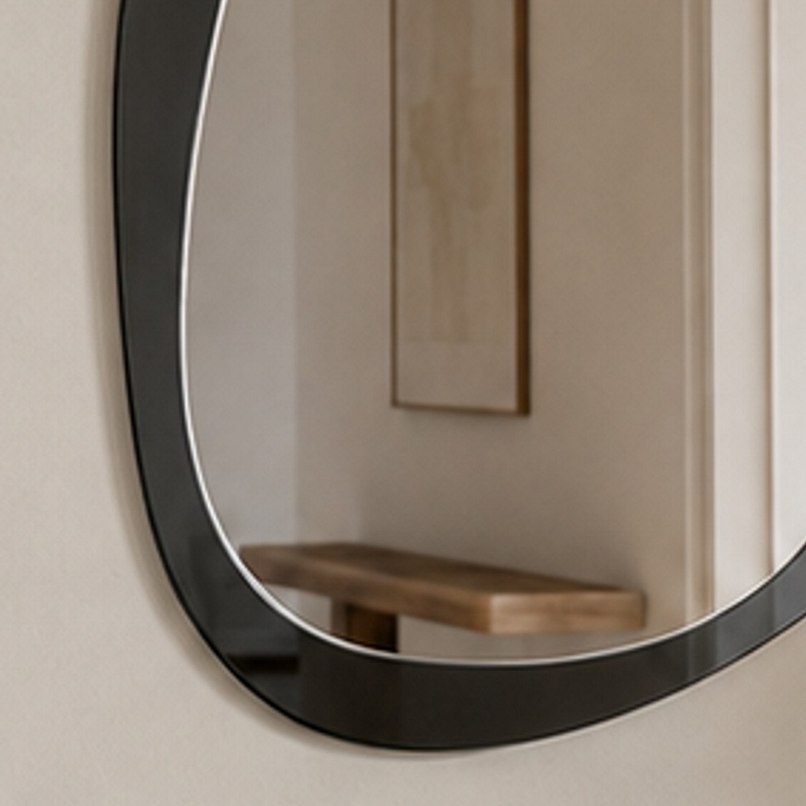 Specchio da parete KING 07 doppio specchio a filo lucido posteriore colore Nero cm.H76 L54 Sp0,3
