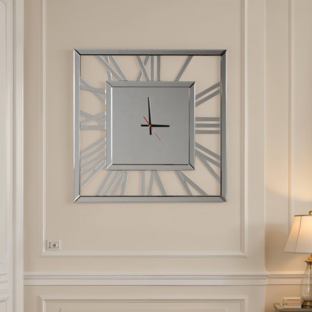 Orologio a specchio da parete APPIA  MDF rivestito con specchio da mm.3 cm 75 x 75 sp.1,9