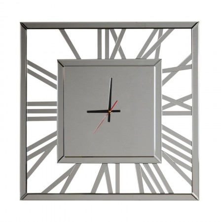 Orologio a specchio da parete APPIA  MDF rivestito con specchio da mm.3 cm 75 x 75 sp.1,9