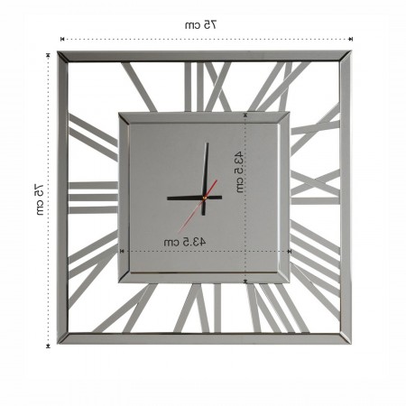 Orologio a specchio da parete APPIA  MDF rivestito con specchio da mm.3 cm 75 x 75 sp.1,9