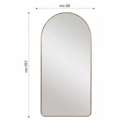 Specchio da parete KING 10 cornice alluminio finitura Oro opaco cm H120 L60 P2,5