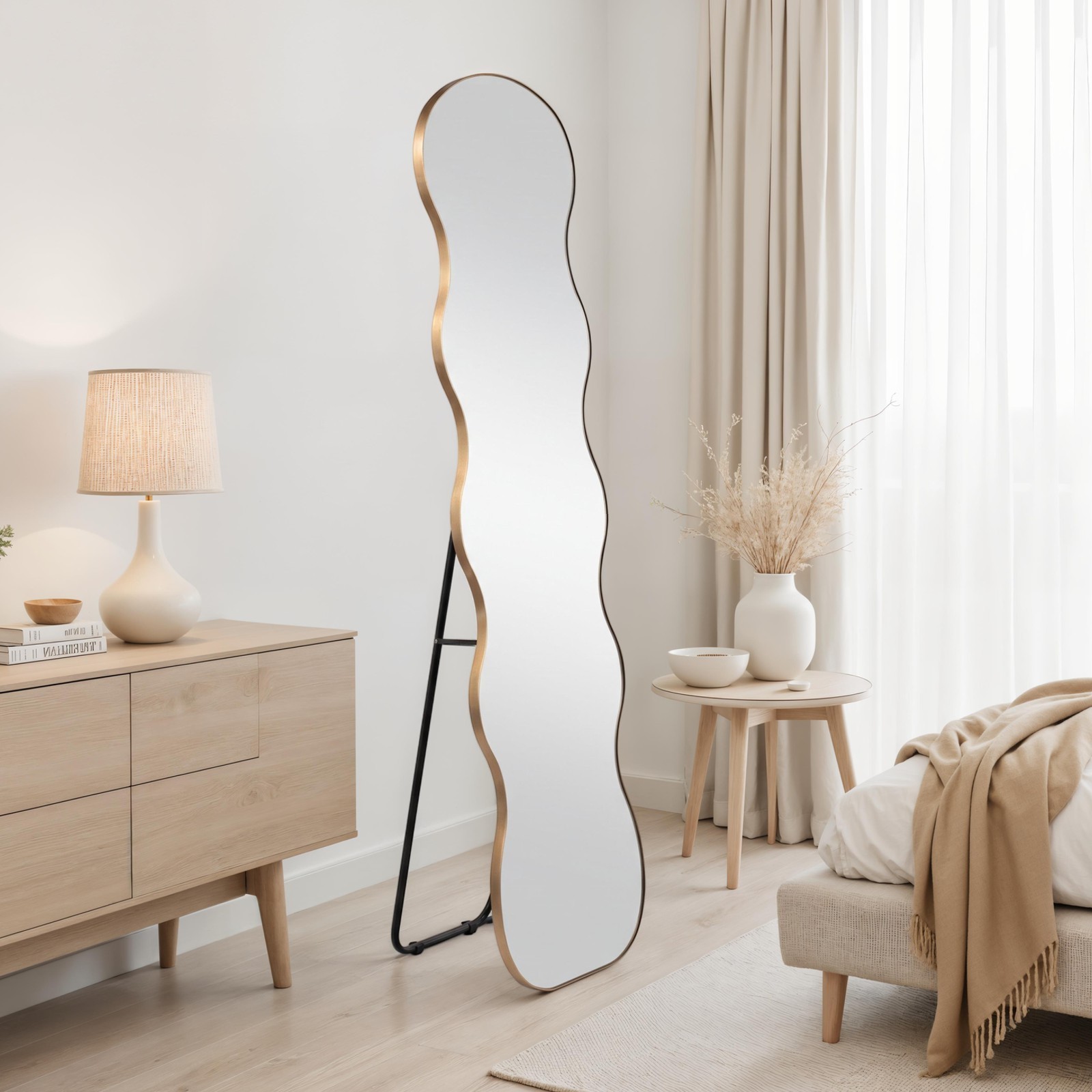 Specchio da terra / parete KING 11  bordo colore Oro opaco  cm H170 L50 P35