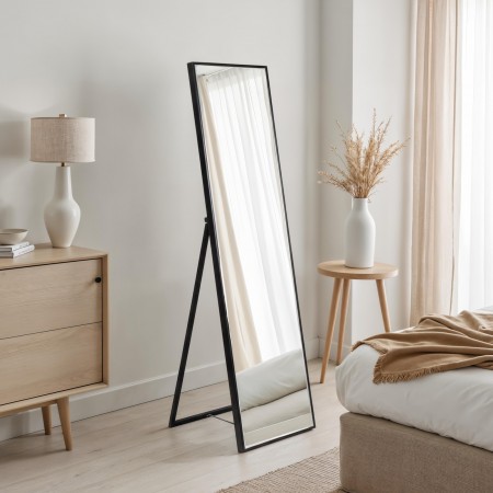 Specchio da terra KING 12 struttura MDF Nero opaco cm H170 L50 P48