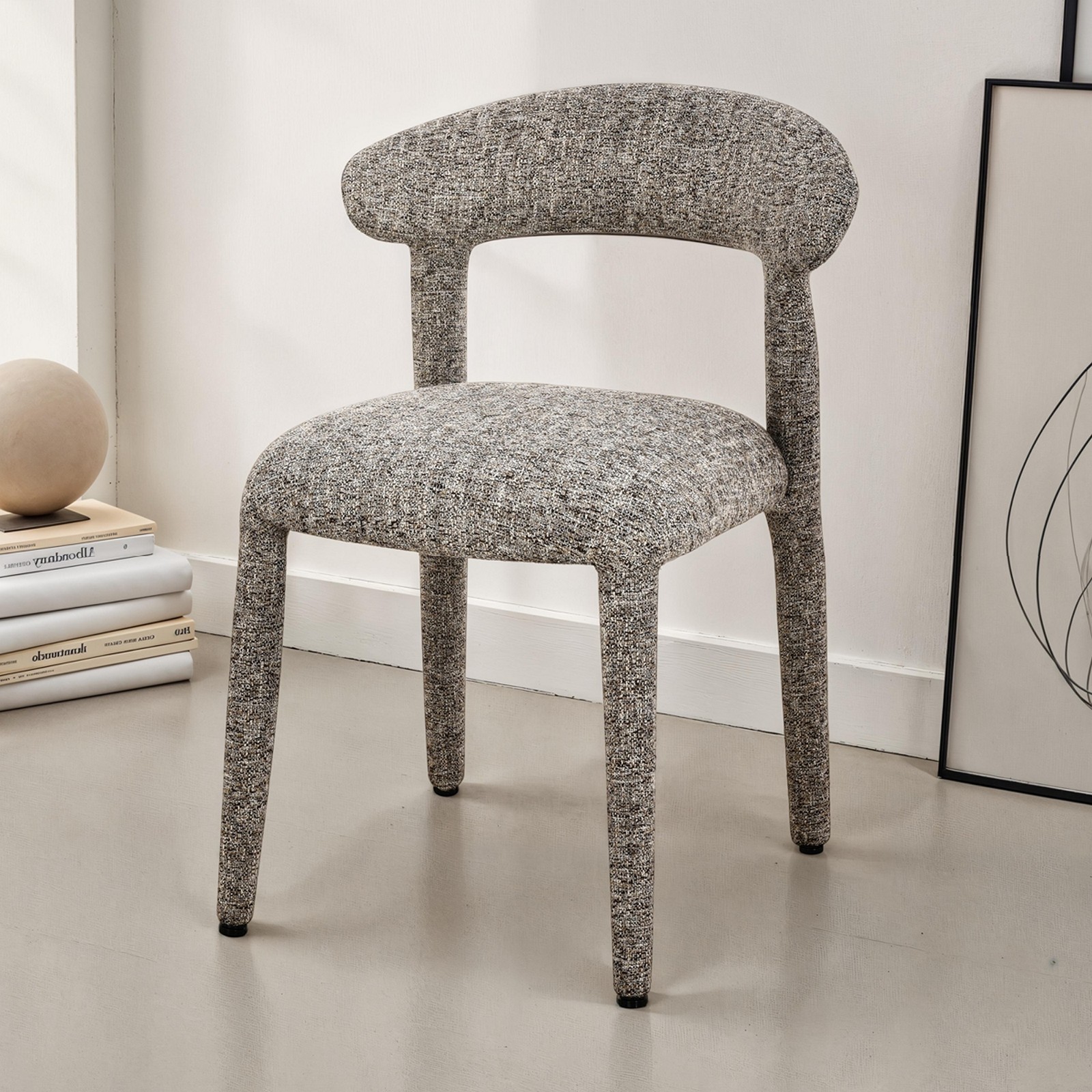 Sedia MAGDA MARRONE tessuto di colore MARRONE melange H80 L54 P56