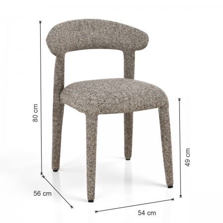 Sedia MAGDA MARRONE tessuto di colore MARRONE melange H80 L54 P56