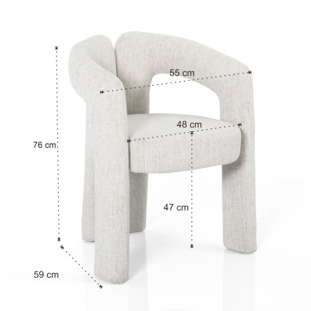 Poltrona ADELE BEIGE tessuto colore BEIGE cm H76 L55 P59