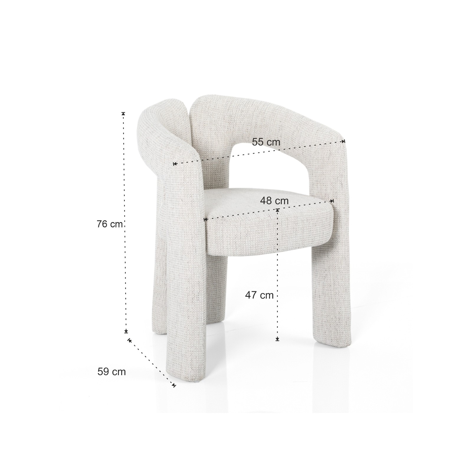 Poltrona ADELE BEIGE tessuto colore BEIGE cm H76 L55 P59