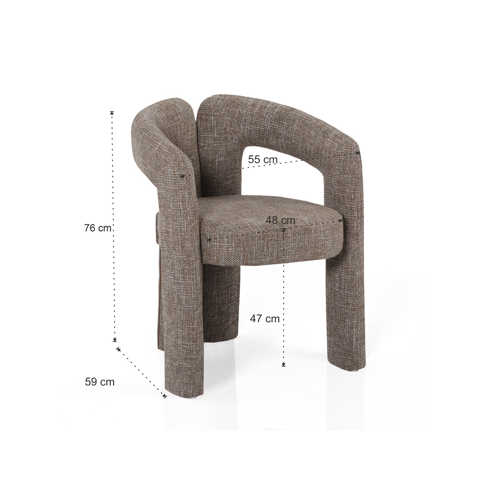 Poltrona ADELE MARRONE tessuto colore MARRONE cm H76 L55 P59