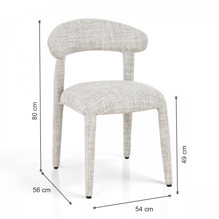 Sedia MAGDA BEIGE tessuto di colore BEIGE melange H80 L54 P56