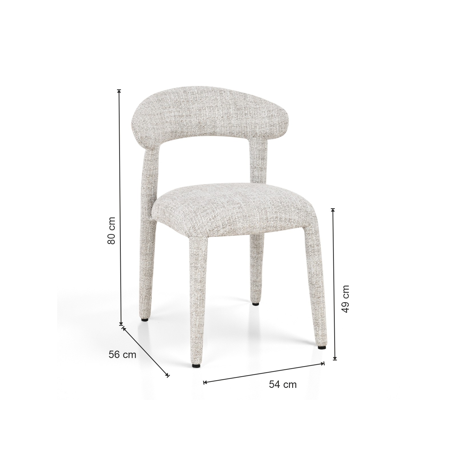 Sedia MAGDA BEIGE tessuto di colore BEIGE melange H80 L54 P56