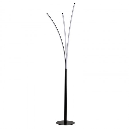 Lampada da terra TRIS metallo Nero opaco acrilico Bianco opaco 3 LED 30W 3000K H150 L33 P28