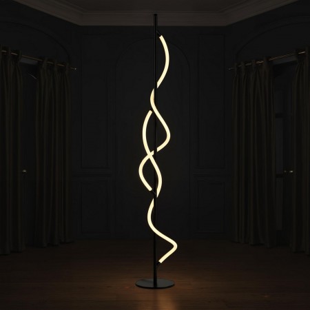 Lampada da terra MATAX metallo Nero opaco acrilico Bianco opaco LED 30W 4000K H150 L28 P28