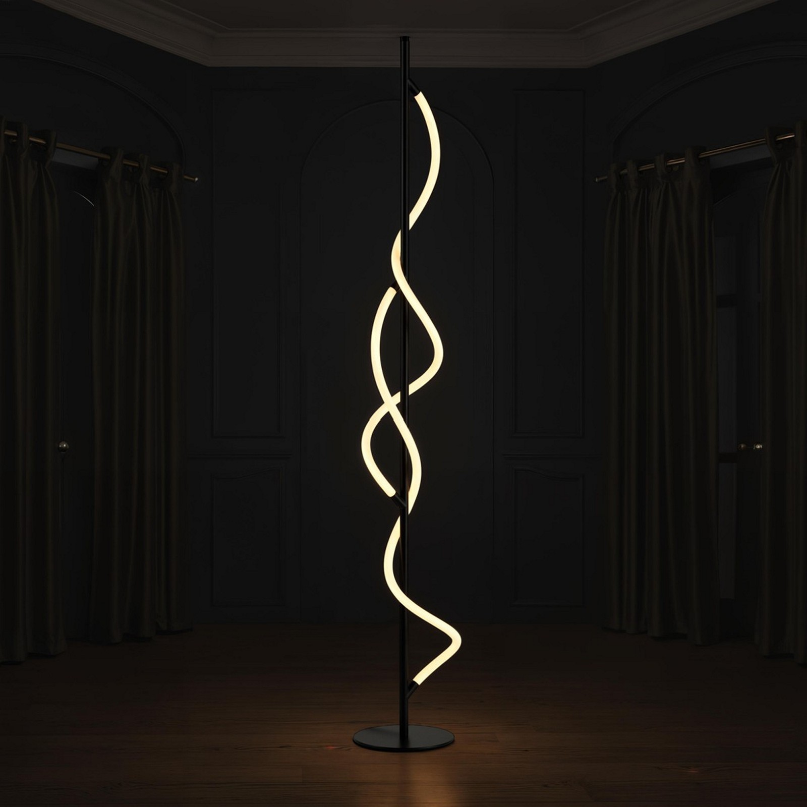 Lampada da terra MATAX metallo Nero opaco acrilico Bianco opaco LED 30W 4000K H150 L28 P28