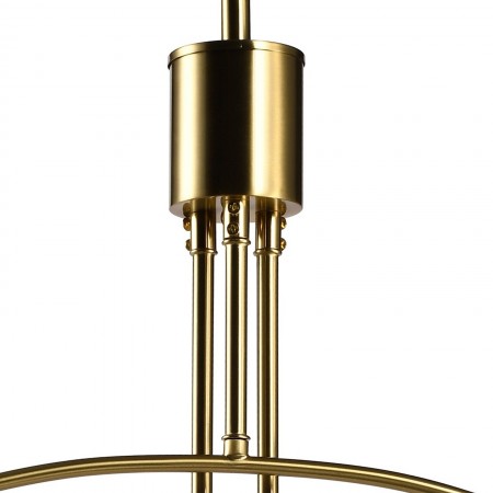 Lampadario POPE vetro e acciaio Ottone anticato opaco 5 sfere vetro Bianco opaco diametro 12 H85+44 diametro 60 E14