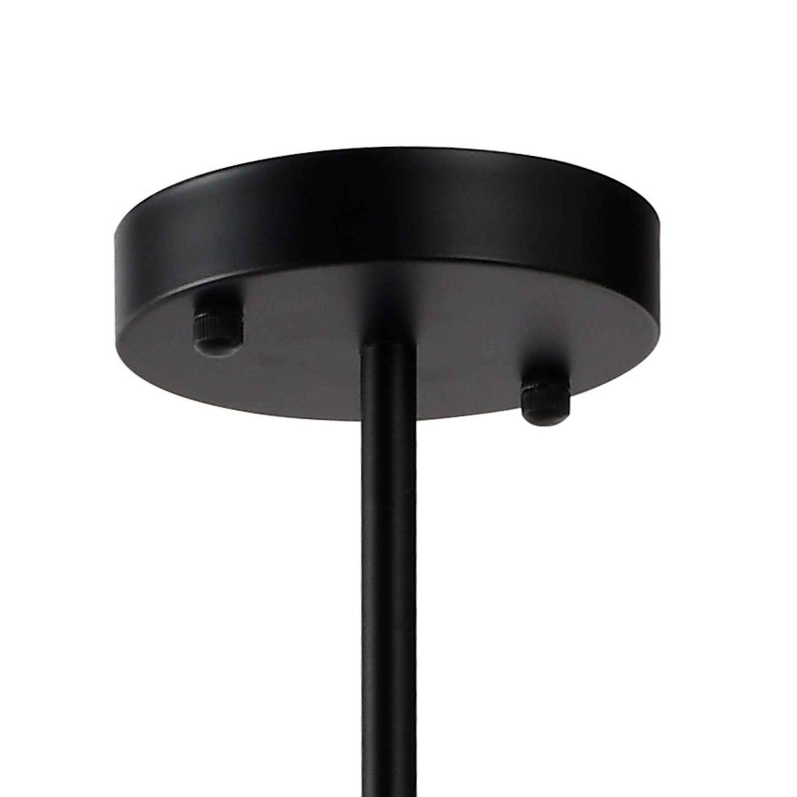 Lampadario ELENA vetro e acciaio Nero opaco 4 sfere vetro Bianco opaco diametro 15 H123 L106 P45 G9