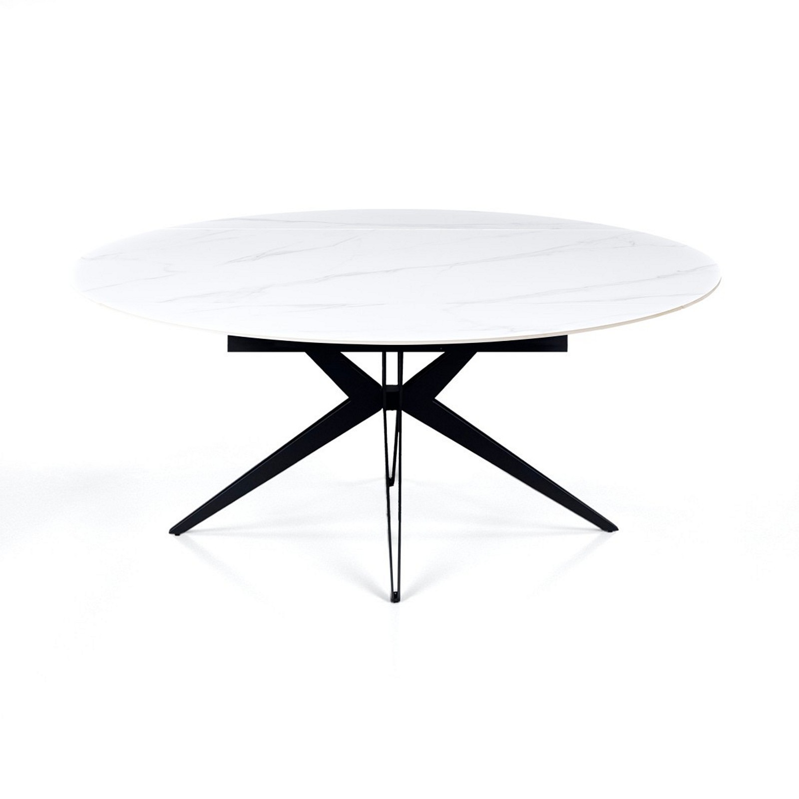 Tavolo allungabile IDA MARMO BIANCO metallo Grigio opaco piano ceramica marmo Bianco opaco H76 P90/125/160 L160
