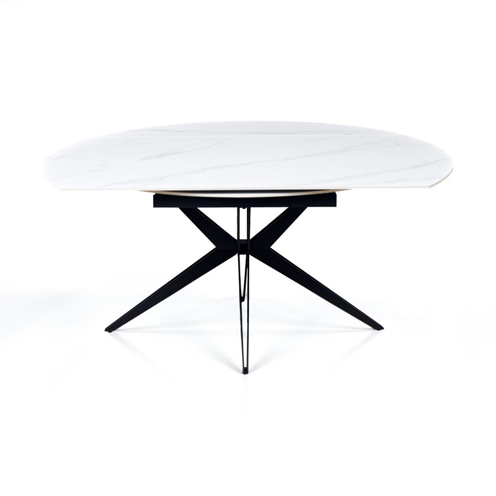 Tavolo allungabile IDA MARMO BIANCO metallo Grigio opaco piano ceramica marmo Bianco opaco H76 P90/125/160 L160
