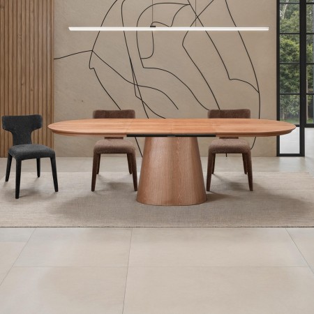 Tavolo allungabile LUKAS ROVERE MDF impiallacciato Rovere H75,5 P100 L160/200/240 cm