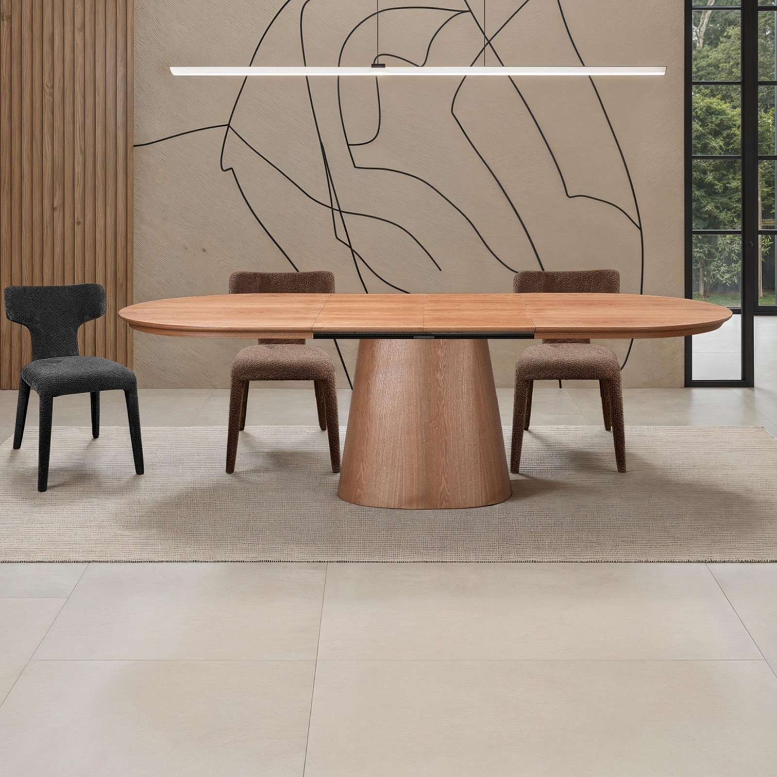 Tavolo allungabile LUKAS ROVERE MDF impiallacciato Rovere H75,5 P100 L160/200/240 cm