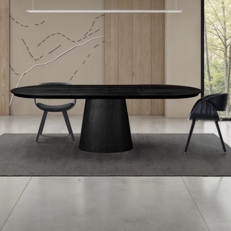 Tavolo allungabile LUKAS LEGNO NERO MDF impiallacciato Nero H75,5 P100 L160/200/240 cm