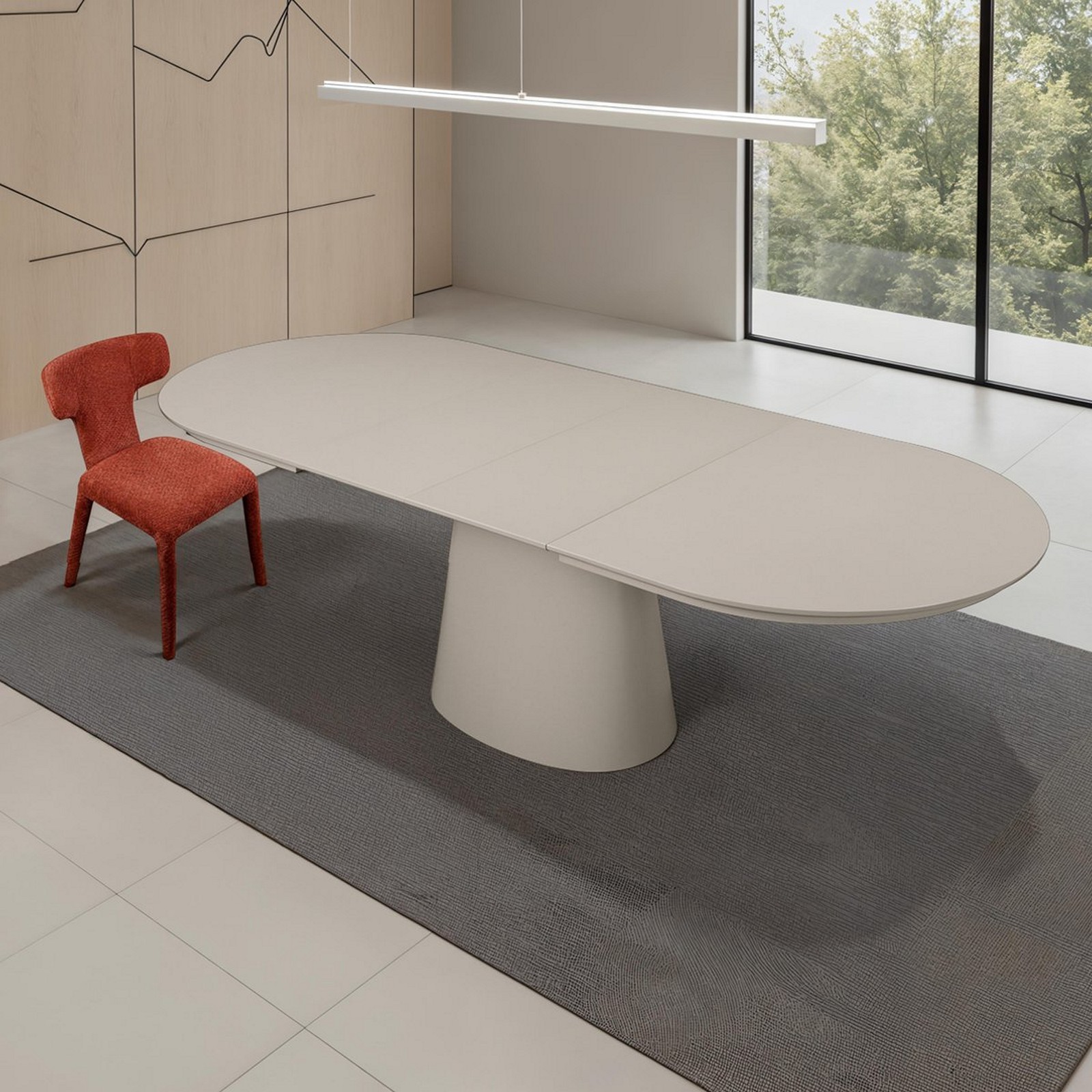 Tavolo allungabile LUKAS TORTORA MDF laccato Tortora opaco H75,5 P100 L160/200/240 cm