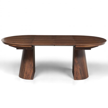 Tavolo allungabile GEORGE NOCE piano MDF impiallacciato Noce gamba centrale MDF Noce H76 P110 L150/200/250