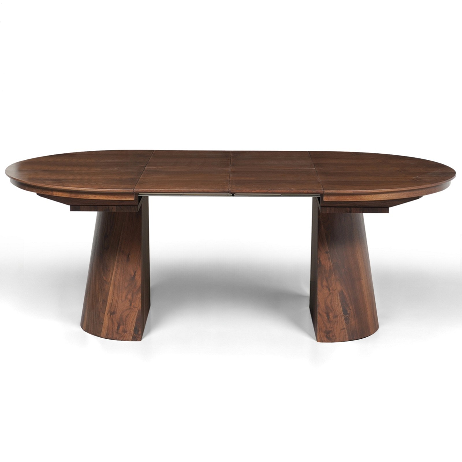 Tavolo allungabile GEORGE NOCE piano MDF impiallacciato Noce gamba centrale MDF Noce H76 P110 L150/200/250